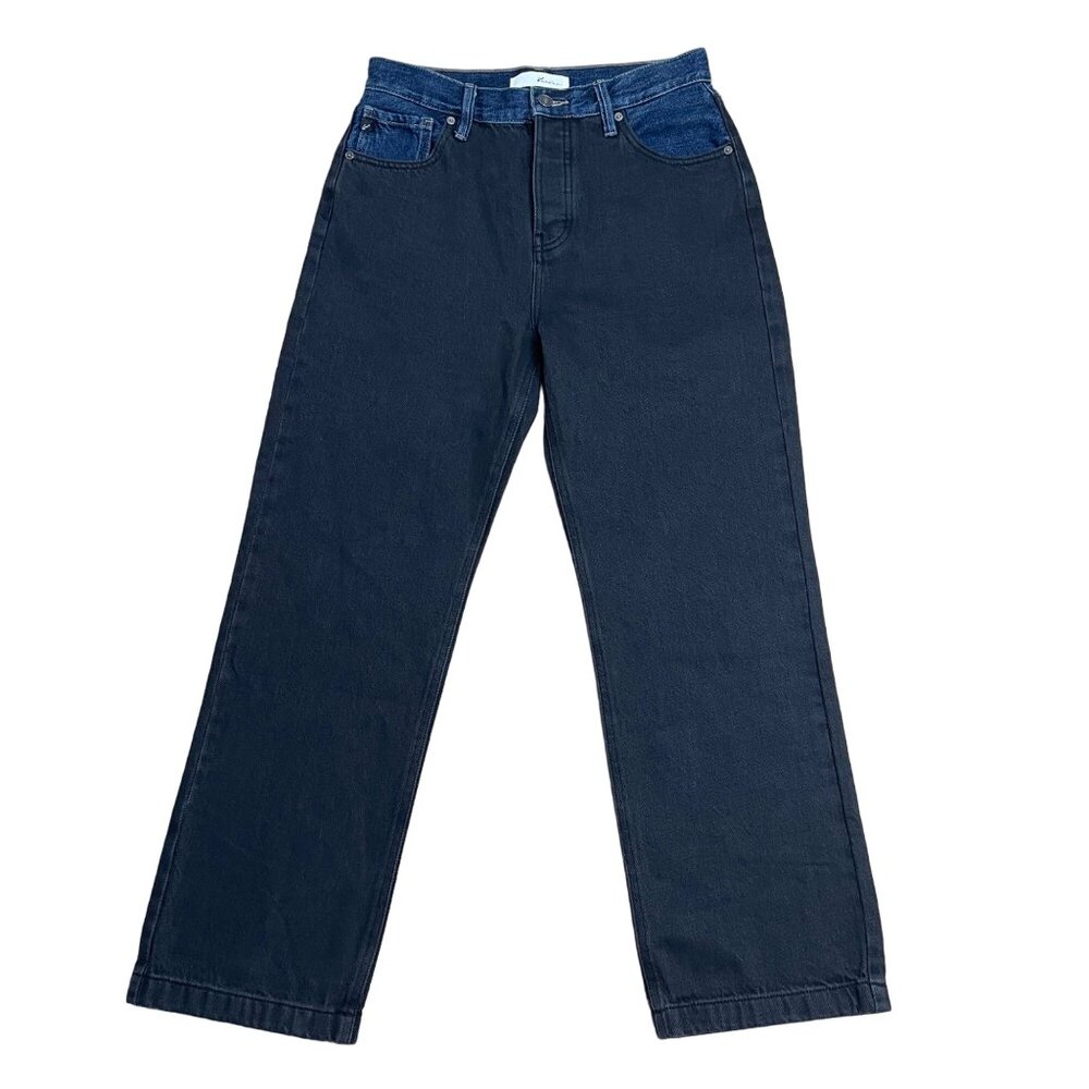 KANCAN JEANS REGAN HIGH RISE 90S BOYFRIEND TWO TONE SIZE 7/27 KC8680BK
